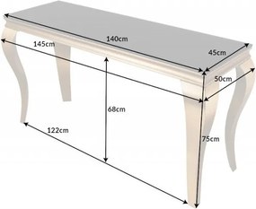 Consola eleganta Modern Barock 140cm, negru/ auriu