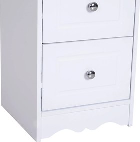 HOMCOM Comodă Baie Elegantă Lemn cu 3 Sertare Design Compact 29.8x29.8x68.5cm Alb | Aosom Romania