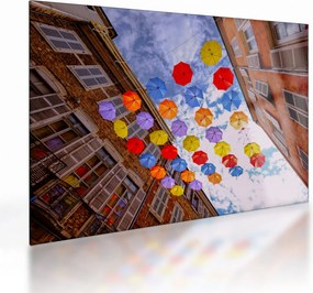 Tablou pe sticlă - Umbrele colorate (70x50 cm)