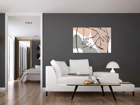 Tablou - Femeie corp linie de artă N⁰2 (90x60 cm)