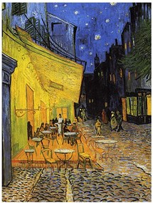 Reproducere pe pânză după Vincent van Gogh - Cafe Terrace, 40 x 30 cm