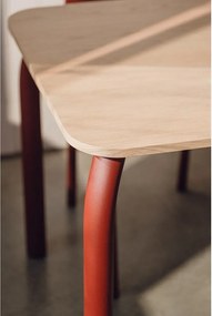 Masă de dining cu blat cu aspect de lemn de stejar 80x140 cm Meko – noo.ma