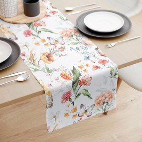 Goldea napron de masă decorativ valencia - pajiște cu fluturi 35x120 cm