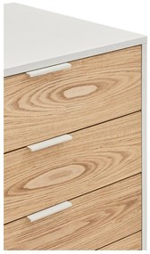 Comodă albă/în culoare naturală joasă cu aspect de lemn de stejar 159x80 cm Sierra – Teulat