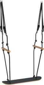 AIYAPLAY Leagăn skateboard pentru copii cu înălțime reglabilă, placă antiderapantă, frânghie rezistentă la intemperii, mânere Negru | Aosom Romania