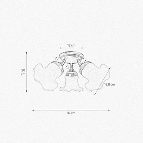 Lustra aplicata din alama design italian Glass Bell 3L