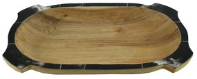 Tava decorativa Rustic din lemn sculptat manual 42 cm