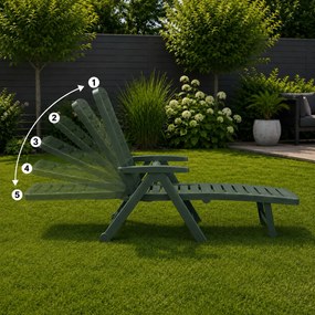 Șezlong de grădină SMERALDO, 72×189×96cm, verde închis I.P.A.E-Progarden