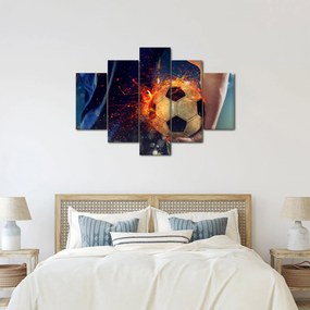 Tablou - Minge de fotbal în flăcări (150x105 cm)