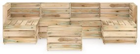 Set mobilier de gradina, 7 piese, lemn de pin verde tratat