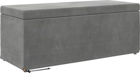 vidaXL Taburet Gri închis 101 x 41 x 40 cm Catifea și lemn stratificat