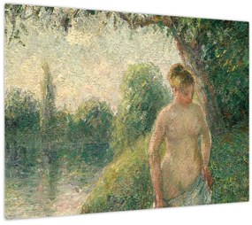 Tablou pe sticlă - Camille Pissarro, The Bather, reproducere (70x50 cm)