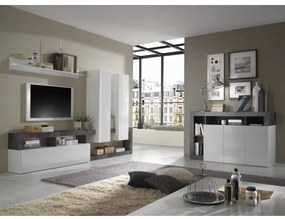 Comodă LENOR, alb/antracit