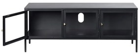 Masă TV neagră din metal 132x52 cm Carmel – Unique Furniture