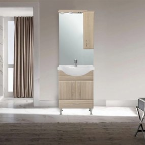 Dulap suspendat pentru baie Bianca Plus 65, culoare stejar sonoma, deschidere pe dreapta