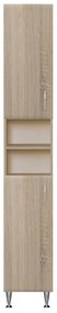 Dulap înalt Bianca Plus 30 cu 2 uși, deschis, culoare stejar sonoma, universal
