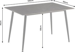 Masa dining cu blat ceramic Milano gri 140x80cm