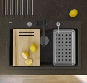 Chiuveta din granit MARC 110 WORKSTATION negru metalic