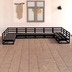 vidaXL Set mobilier de grădină, 10 piese, lemn masiv de pin