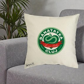 Perna Personalizata Sanatatea Cluj Servicii Publice 1986, 40x40 cm, Ecru, Husa Detasabila, Perna Inclusa, BEKZ®