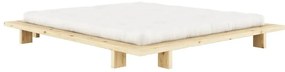 Pat matrimonial în culoare naturală din lemn de pin cu somieră 140x200 cm Japan – Karup Design