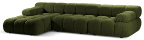 Colțar modular verde cu tapițerie din țesătură bouclé (cu colț pe partea stângă ) Bellis – Micadoni Home