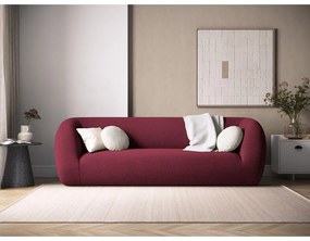 Canapea burgundy cu tapițerie din stofă bouclé 230 cm Essen – Cosmopolitan Design