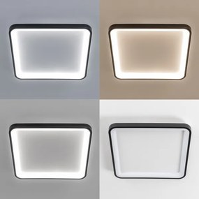 Brilagi - Plafonieră LED dimabilă FALCON SLIM, 50W, 230V, 50x50 cm, neagră + telecomandă