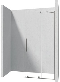 Paravan dus sticla securizata walk-in cu usa glisanta, 100x195 cm, titan, Deante Prizma Titan mat, 1000x1950 mm