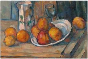 Tablou - Paul Cézanne, Still Life with Milk Jug and Fruit, reproducere (90x60 cm)