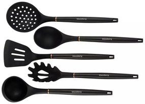 Set cutite si ustensile de bucatarie Klausberg KB 7835, 12 piese, Otel inoxidabil, Negru