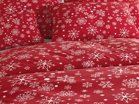 Lenjerie de pat din microfibra flanel SNOWFALL rosie Dimensiune lenjerie de pat: 2 buc 70 x 90 cm | 200 x 220 cm