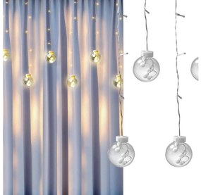 Perdea LED de Crăciun WISH BALLS 108xLED/8 funcții 4,5 m alb cald