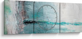Tablou - pictură abstractă în ulei (cu ceas) (90x30 cm)