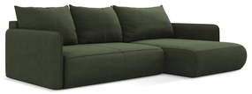Colțar verde extensibil/cu spațiu de depozitare (cu colț pe partea dreaptă) Nanea – Makamii