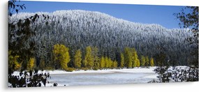 Tablou - munții înzăpeziți iarna (120x50 cm)