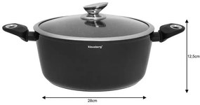 Set oale si tigai Klausberg KB 7322, 15 piese, Termocuplu, Orificiu de turnare, Inductie, Negru