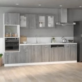 vidaXL Dulap cuptor microunde “Lyon”, gri sonoma, 60x57x207cm