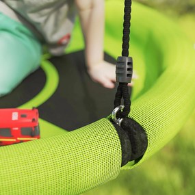 AIYAPLAY Balansoar cu nesă, Balansoar de grădină rotund, suport până la 150 kg, reglabil pe înălțime, Verde | Aosom Romania
