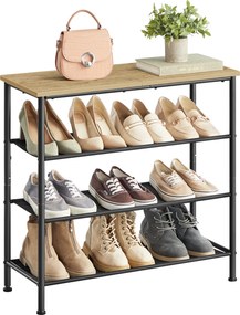 Dulap de incaltaminte TAYLOR ARTISAN cu structura neagra 75x71 cm, 3 rafturi