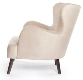 Fotoliu bej wing cu tapițerie din catifea Noemye – Bonami Selection
