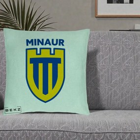 Perna Personalizata Minaur Baia Mare Fotbal, 40x40 cm, Verde Menta, Husa Detasabila, Perna Inclusa, BEKZ®