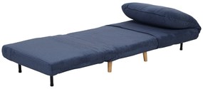 HOMCOM 2 în 1 Fotoliu Extensibil Pat de Oaspeți, cu Pernă Reglabila în Catifea 82 cm x 89 cm x 83 cm Albastru | Aosom Romania