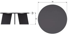 Măsuță de cafea neagră rotundă ø 90 cm Fries – WOOOD