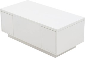 Masă de cafea modernă, multifuncțională, cu mecanism dublu de ridicare și spațiu de depozitare ascuns, 100×50×43 cm, Alb