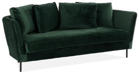 Canapea Augusta 163Numărul de locuri: 3, Verde închis, 215x100x78cm, Tapiterie, Picioare: Metal