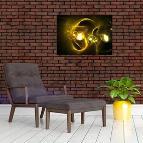 Tabloul abstract cu bile galbene (70x50 cm)