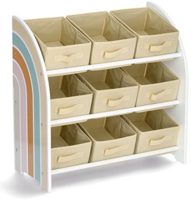 Raft pentru copii cu cutii textile RAINBOW, MDF