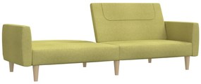 Canapea extensibila cu 2 locuri, verde, material textil Verde, Fara suport de picioare