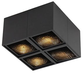 Spotlight de design negru cu 4 lumini - Qubo Honey